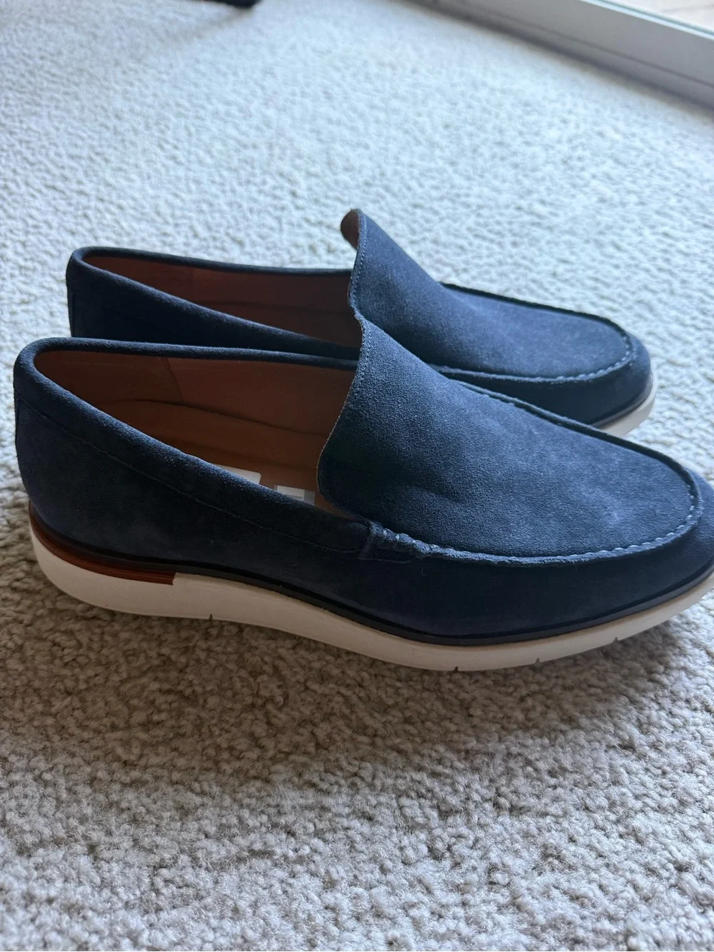 Allen Edmonds Navy Suede Slip-On Loafers